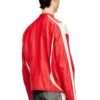 l-adam Veste motard en cuir color block