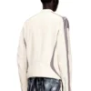 l-adam Veste motard en cuir color block