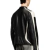 l-adam Veste motard en cuir color block
