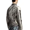 l-amar-enbi Veste coach en cuir avec imprimé motard