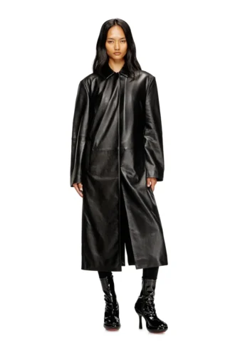 l-ancelot Manteau long matelassé en cuir