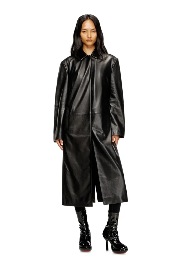 l-ancelot Manteau long matelassé en cuir