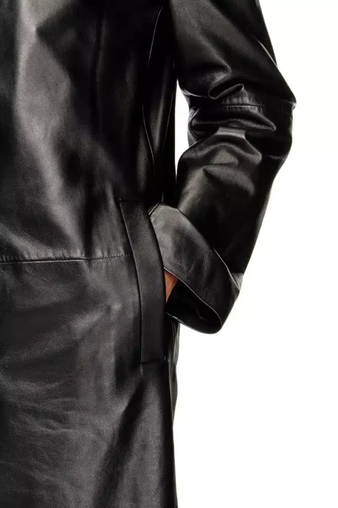 l-ancelot Manteau long matelassé en cuir