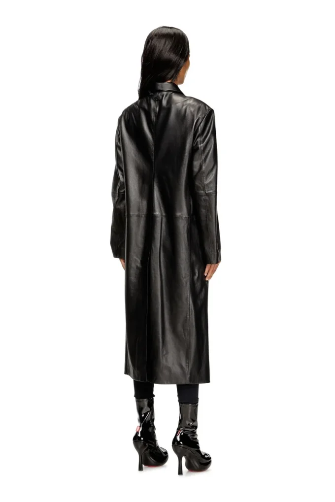 l-ancelot Manteau long matelassé en cuir