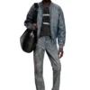 l-cobb Blouson aviateur en cuir traité