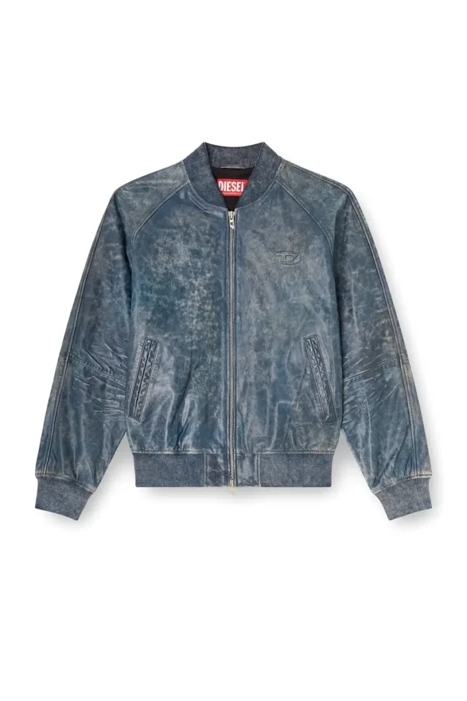 l-cobb Blouson aviateur en cuir traité