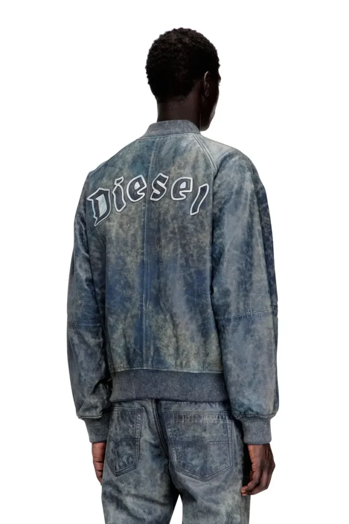l-cobb Blouson aviateur en cuir traité