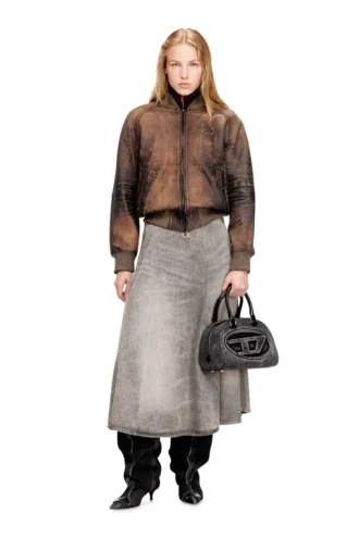l-cobb-fem Blouson aviateur en cuir vieilli