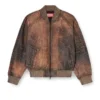l-cobb-fem Blouson aviateur en cuir vieilli