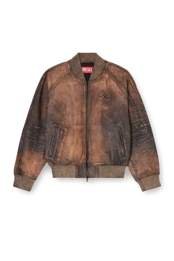 l-cobb-fem Blouson aviateur en cuir vieilli