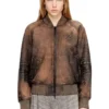 l-cobb-fem Blouson aviateur en cuir vieilli