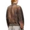 l-cobb-fem Blouson aviateur en cuir vieilli