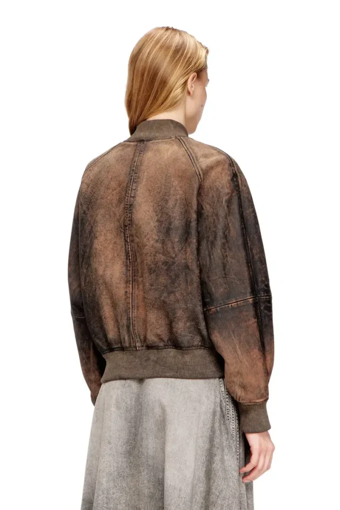 l-cobb-fem Blouson aviateur en cuir vieilli