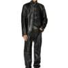 l-cobbe Veste motard en cuir froissé