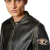 l-cobbe Veste motard en cuir froissé