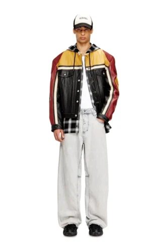 l-coug-20th Veste en cuir avec détails patch