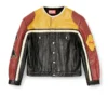 l-coug-20th Veste en cuir avec détails patch