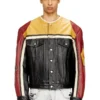 l-coug-20th Veste en cuir avec détails patch