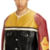 l-coug-20th Veste en cuir avec détails patch