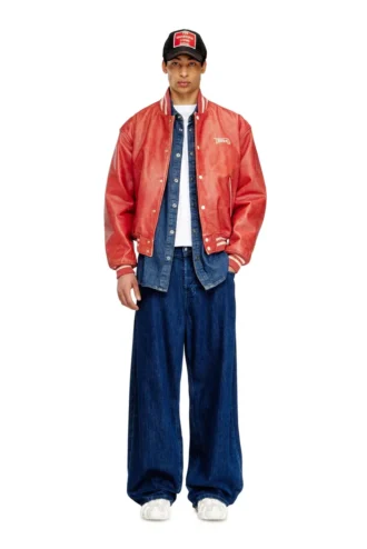 l-difordi-20th Blouson aviateur en cuir avec logo Diesel