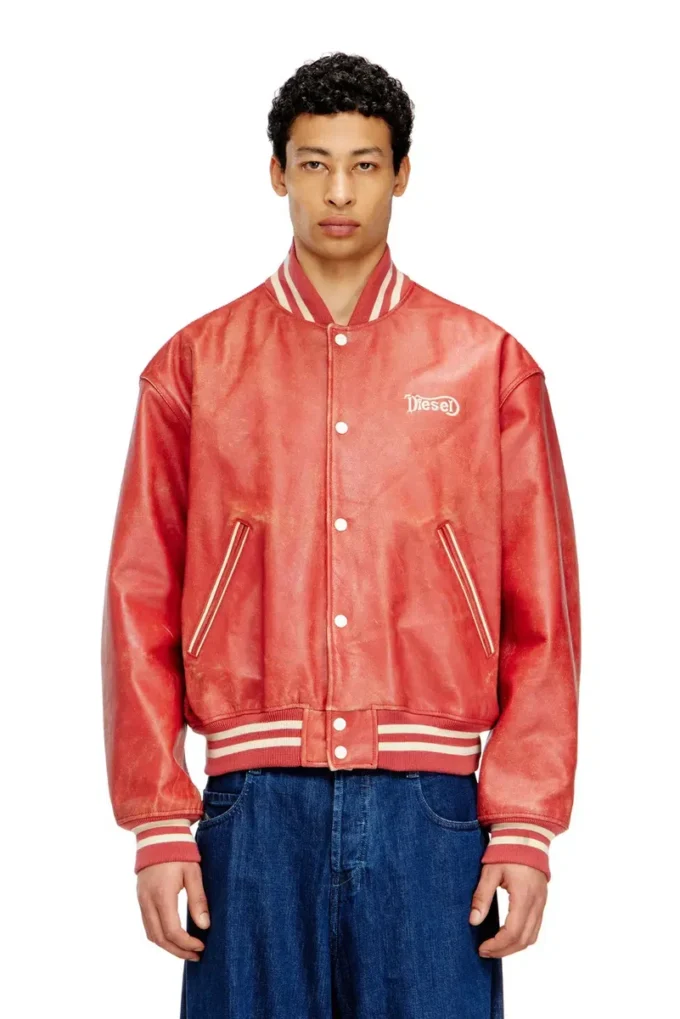 l-difordi-20th Blouson aviateur en cuir avec logo Diesel