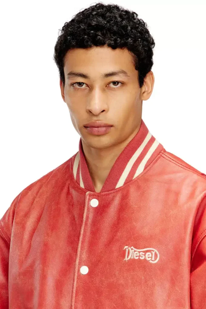 l-difordi-20th Blouson aviateur en cuir avec logo Diesel