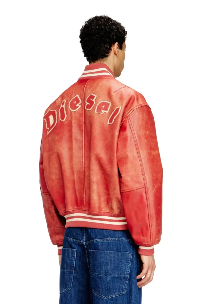 l-difordi-20th Blouson aviateur en cuir avec logo Diesel