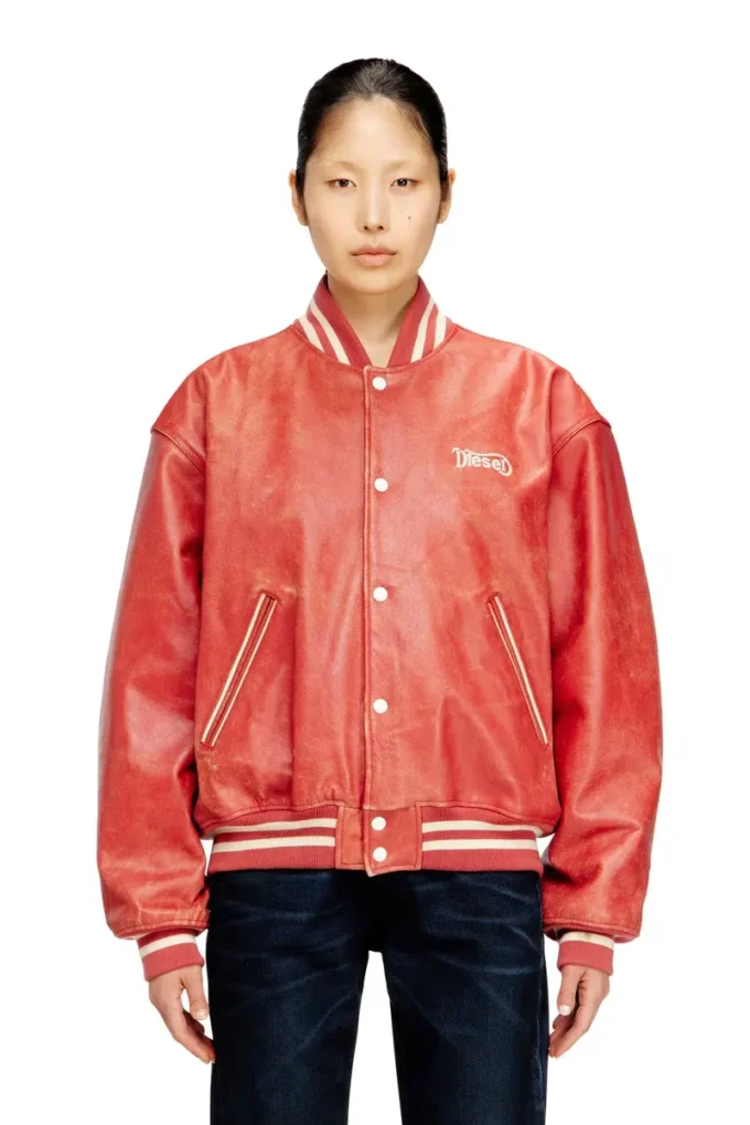 l-difordi-20th Blouson aviateur en cuir avec logo Diesel