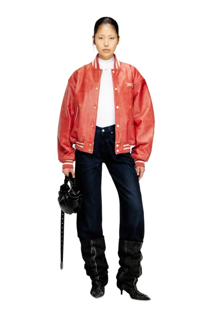 l-difordi-20th Blouson aviateur en cuir avec logo Diesel