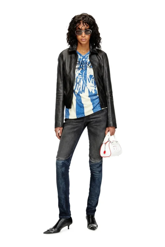 l-egrad Veste en cuir vieilli