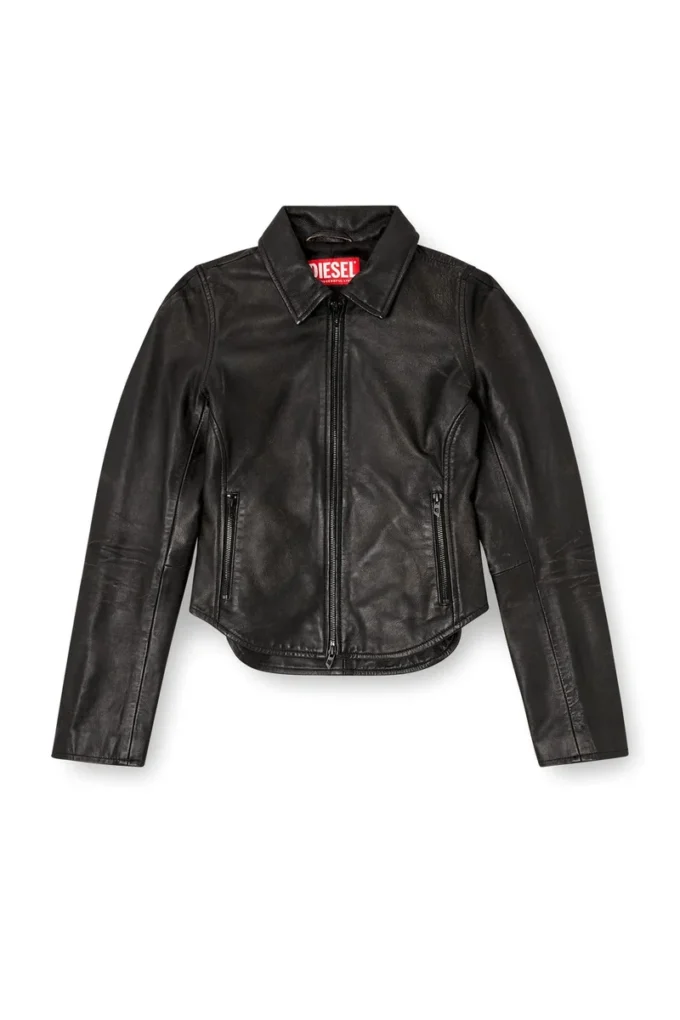 l-egrad Veste en cuir vieilli