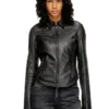 l-egrad Veste en cuir vieilli
