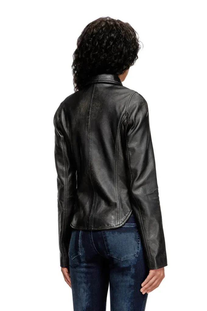 l-egrad Veste en cuir vieilli