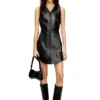 l-ilith Robe courte en cuir zippée