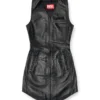 l-ilith Robe courte en cuir zippée