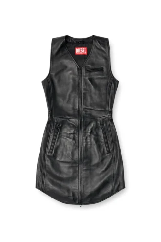 l-ilith Robe courte en cuir zippée
