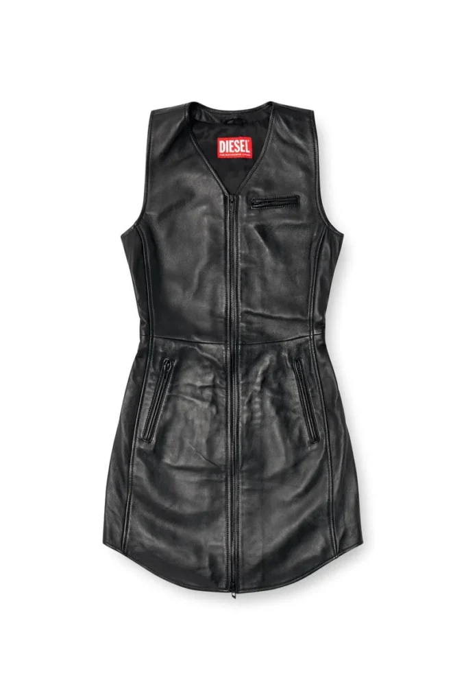 l-ilith Robe courte en cuir zippée