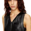l-ilith Robe courte en cuir zippée