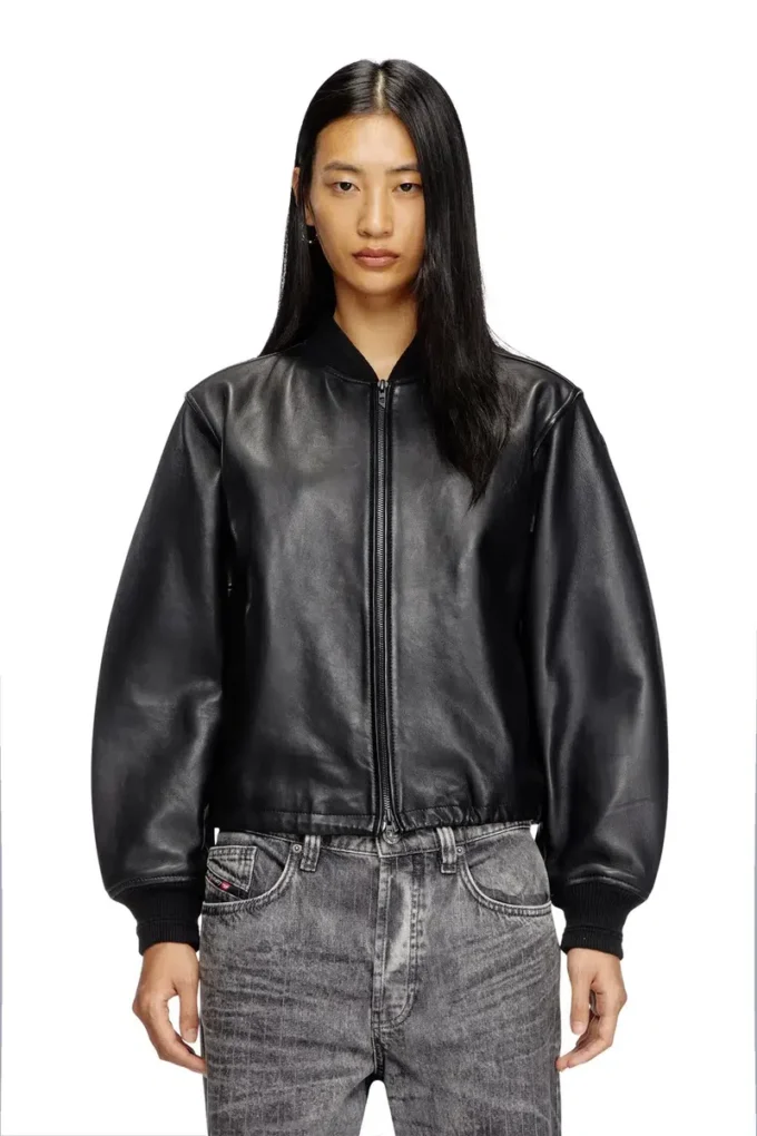 l-ilyan Blouson aviateur en cuir