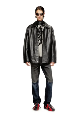 l-jess Veste en cuir rembourrée