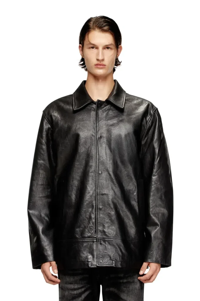 l-jess Veste en cuir rembourrée