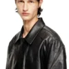 l-jess Veste en cuir rembourrée