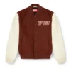 l-kopf Blouson bomber rembourré en laine et cuir