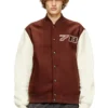 l-kopf Blouson bomber rembourré en laine et cuir