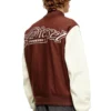 l-kopf Blouson bomber rembourré en laine et cuir