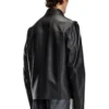 l-korn-a Veste en cuir avec logo Oval D en relief