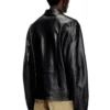 l-krixy Blouson motard en cuir avec passepoil