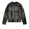 l-met Veste en cuir vieilli avec logo métallique