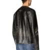 l-met Veste en cuir vieilli avec logo métallique