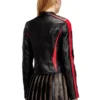 l-ovable Veste motard en cuir color block